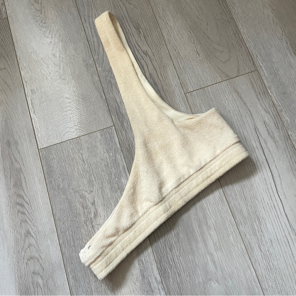 Peppermayo Terry Bra one shoulder womens Cream (size 6)